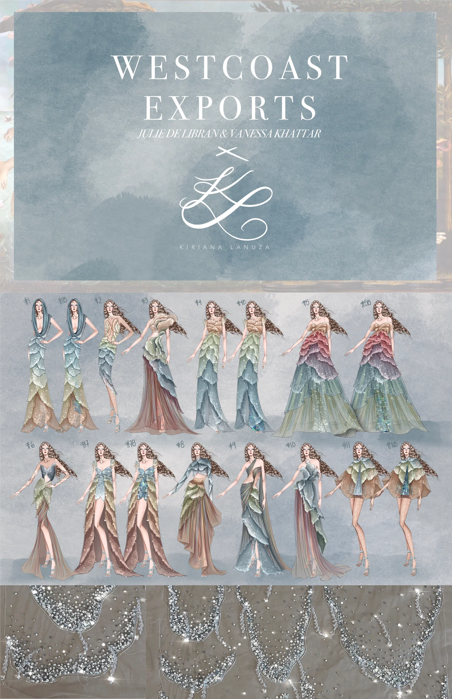 Kiriana Lanuza Westcoast Mentor Project, evening wear lineup inspired by Botticelli's Birth of Venus