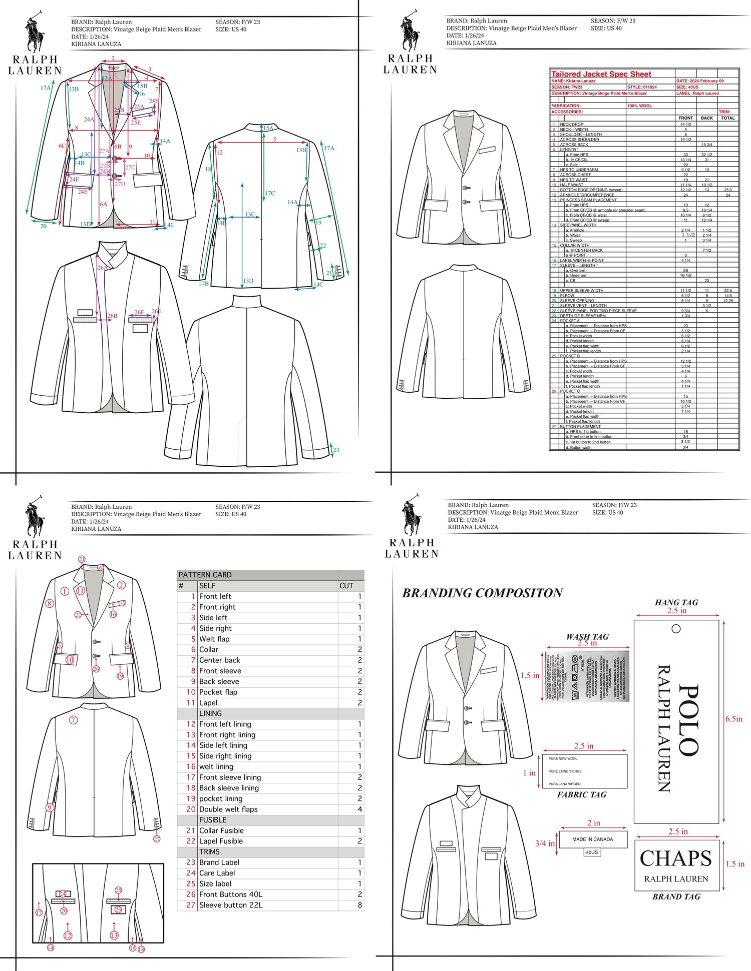 Kiriana Lanuza Ralph Lauren Tech Pack Tailored Jacket