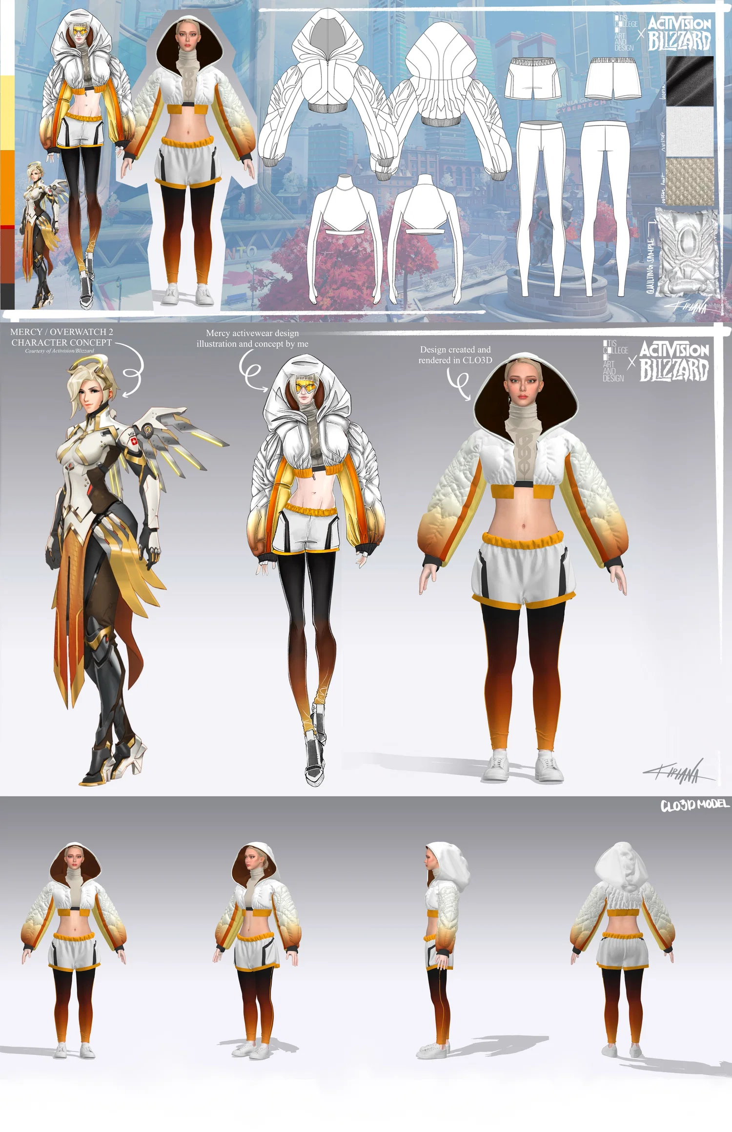 Kiriana Lanuza Overwatch Mercy selected design under the mentorship of Hanna Jun and Tim McGrath of Activision/Blizzard