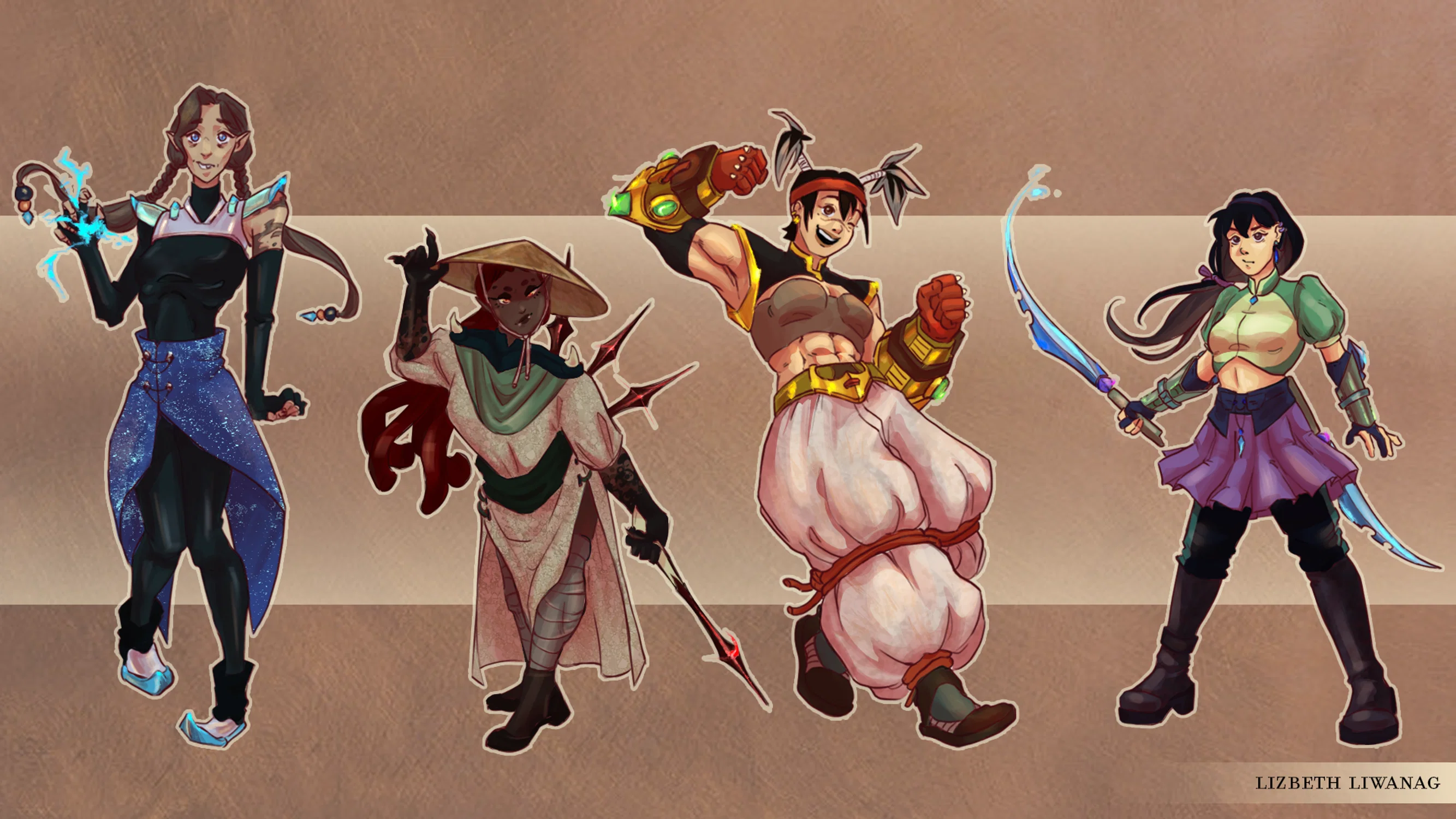 A line-up of my first original characters