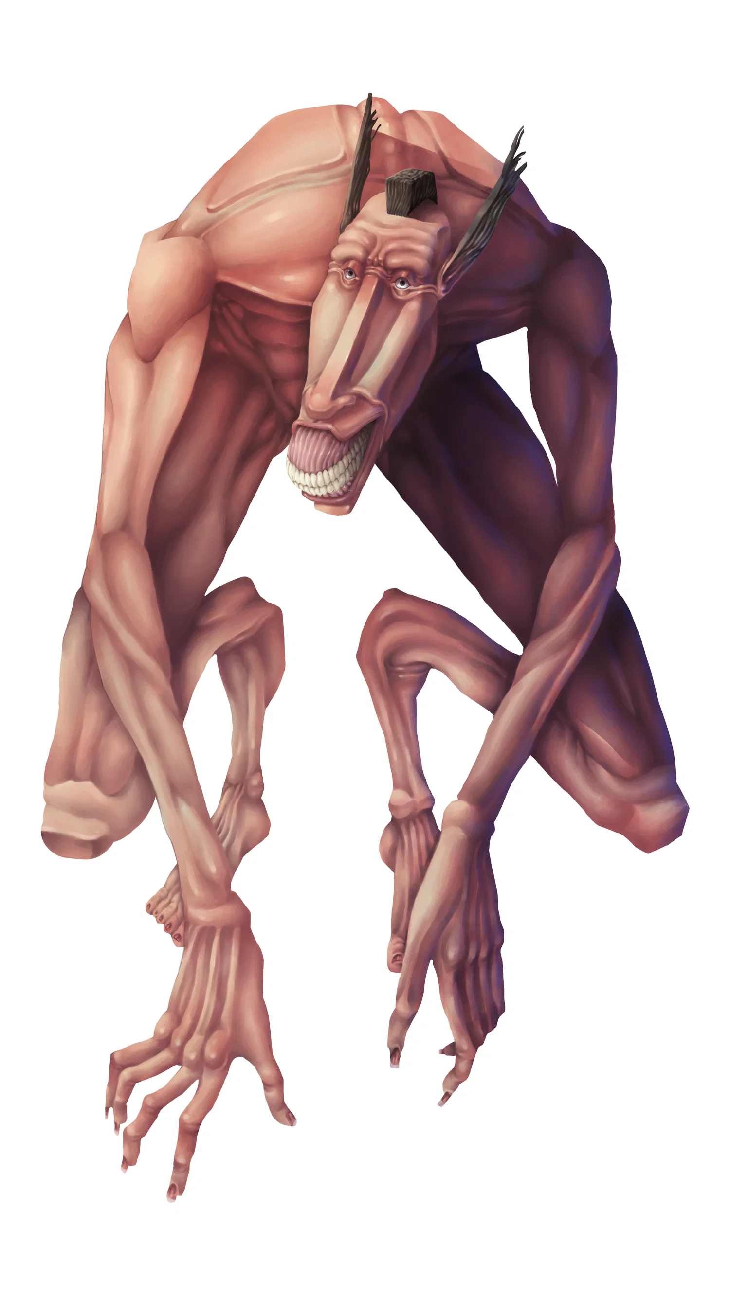 A humanoid monster with donkey like features