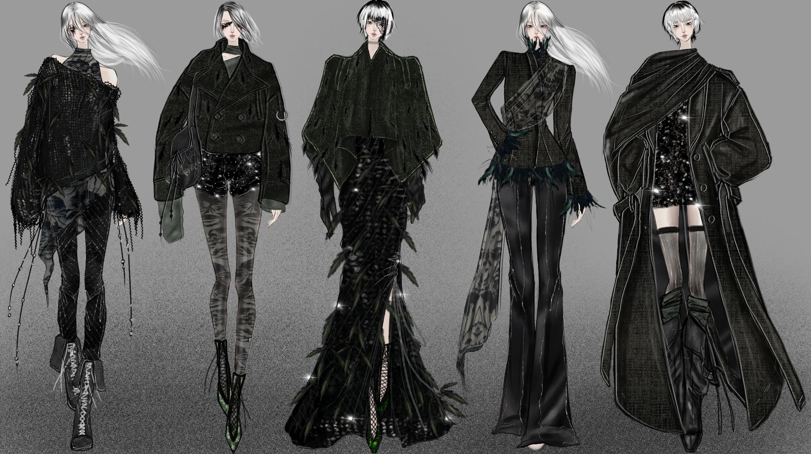 Small winter collection inspired by crows