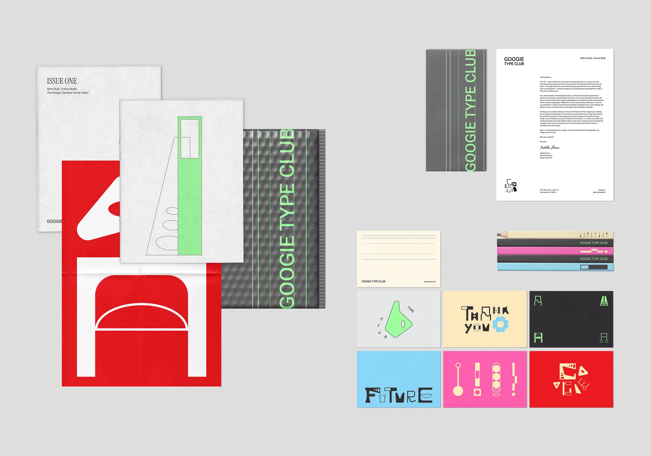 Building on the Googie Typeface Family, I created Googie Type Club—a type foundry and creative community inspired by the bold, futuristic aesthetics of Googie architecture. The club invites designers to reimagine the future of typography through the lens of its most visionary past.