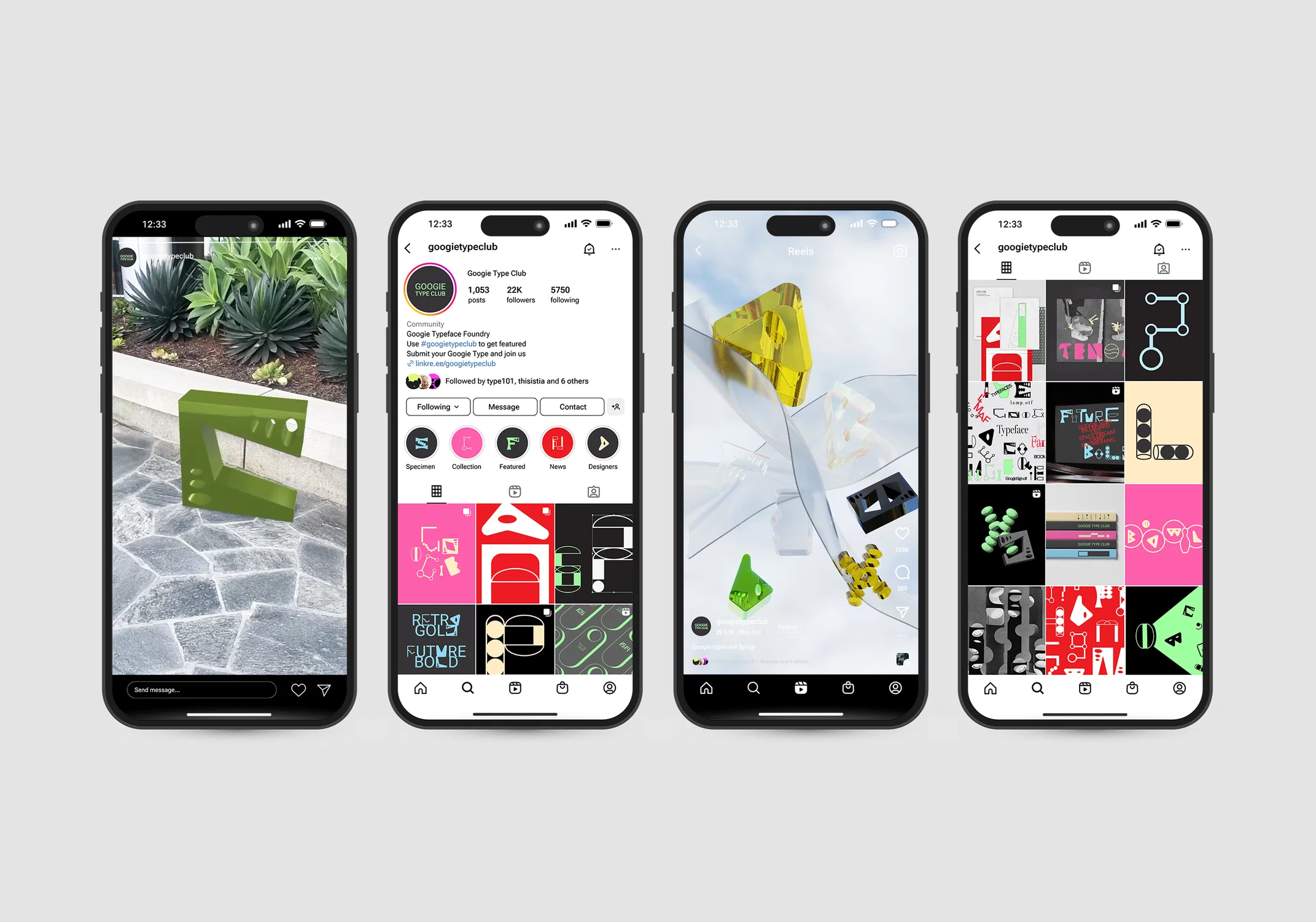 Googie Type Club, as both a type foundry and a Googie community, primarily operates on Instagram. We will showcase typefaces, launch the #GoogieTypeClub type-sharing initiative, and explore 3D representations of type and how typography can serve as a medium for interaction and communication.