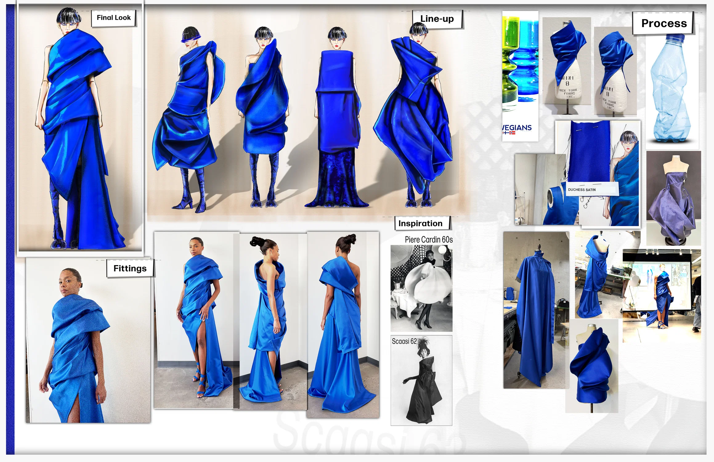 David Meister Mentor-ship. A project focusing on draping with 1960s inpsirations.