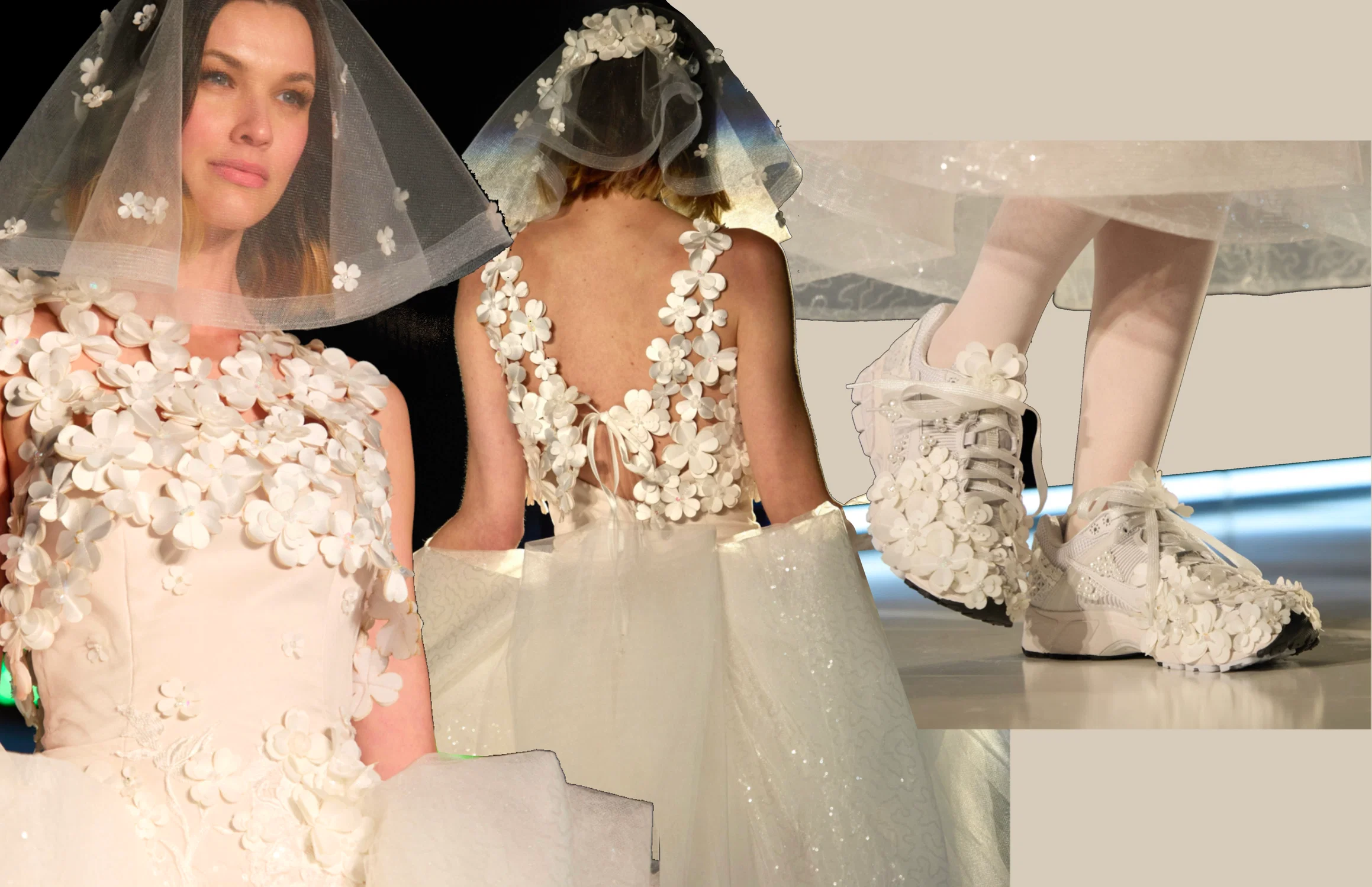 This is a project I completed in my junior year, focused on deconstructing and redesigning wedding dresses. By taking apart vintage bridal gowns, I gave them a new life through a fresh, contemporary design. The theme of my design is “Clover,” symbolizing luck, renewal, and delicate beauty. Throughout the creation process, I applied a variety of techniques including laser cutting, hand sewing, heat embossing, and beading to craft and highlight the intricate details of the gown.