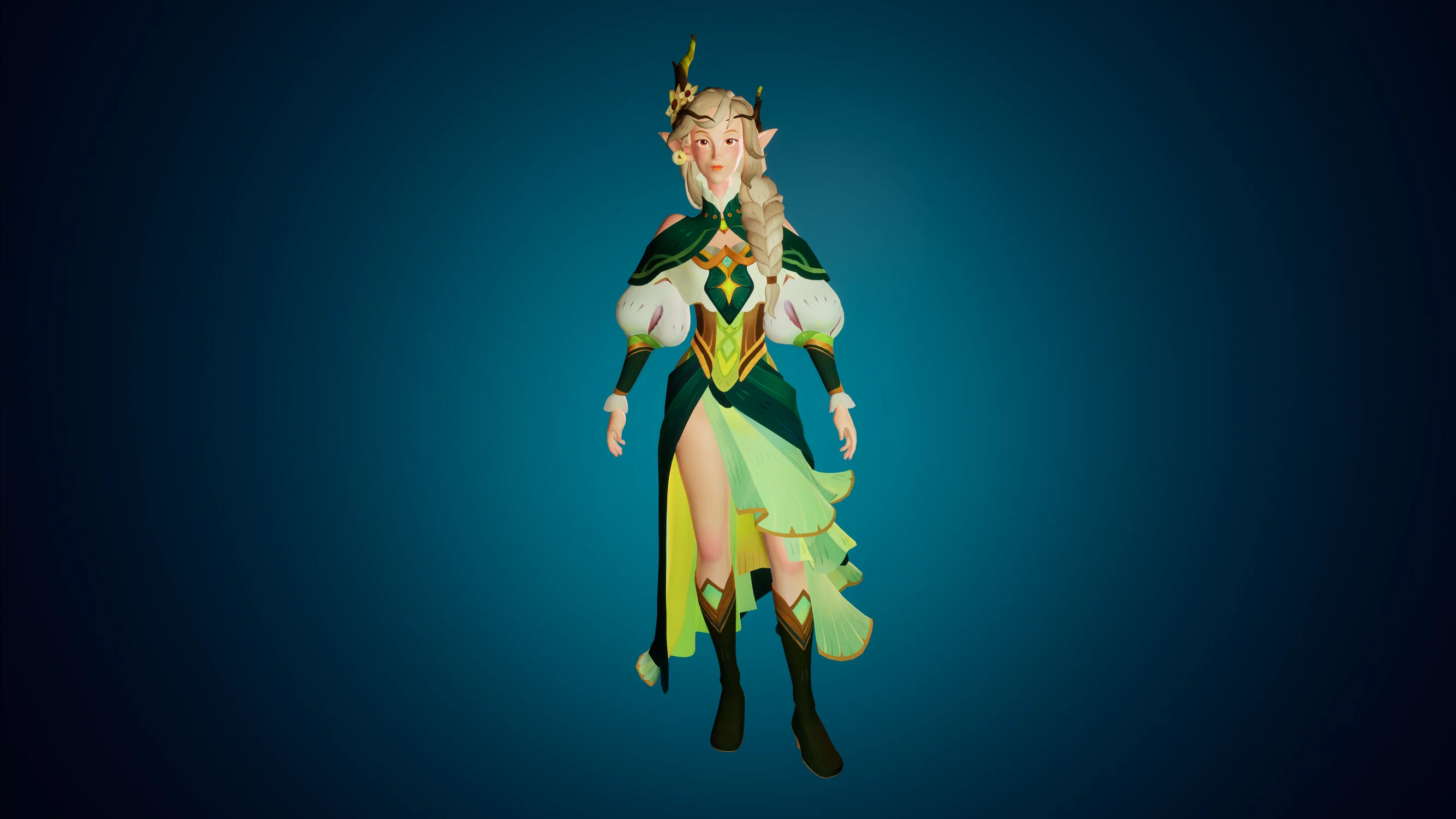 Parisa - AFK Journey Fanart Sculpted and retopologized in ZBrush, UVed in Maya, hand painted in Substance Painter, posed using Mixamo, and rendered in Unreal Engine.