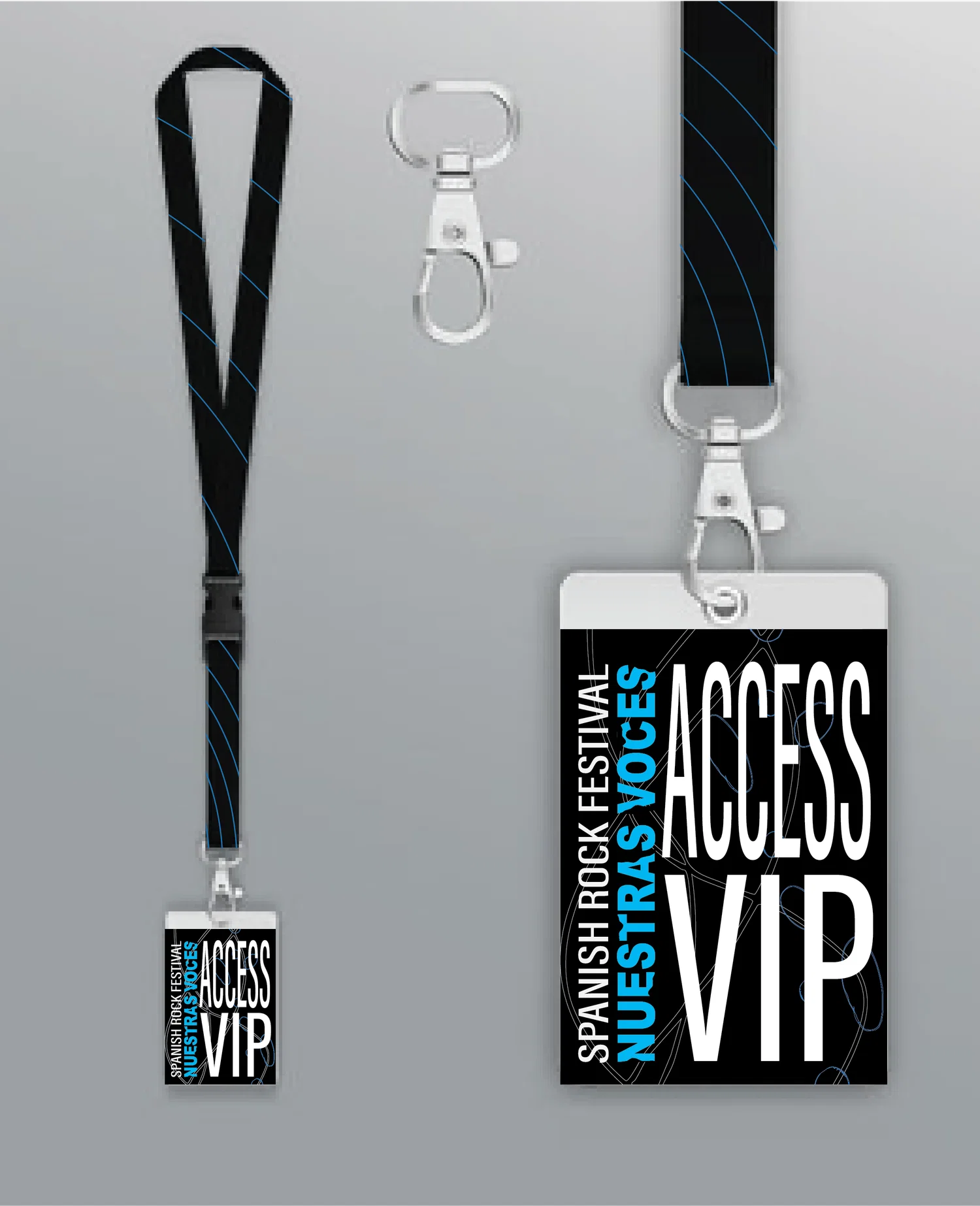 vip access lanyards design for a Spanish rock music festival