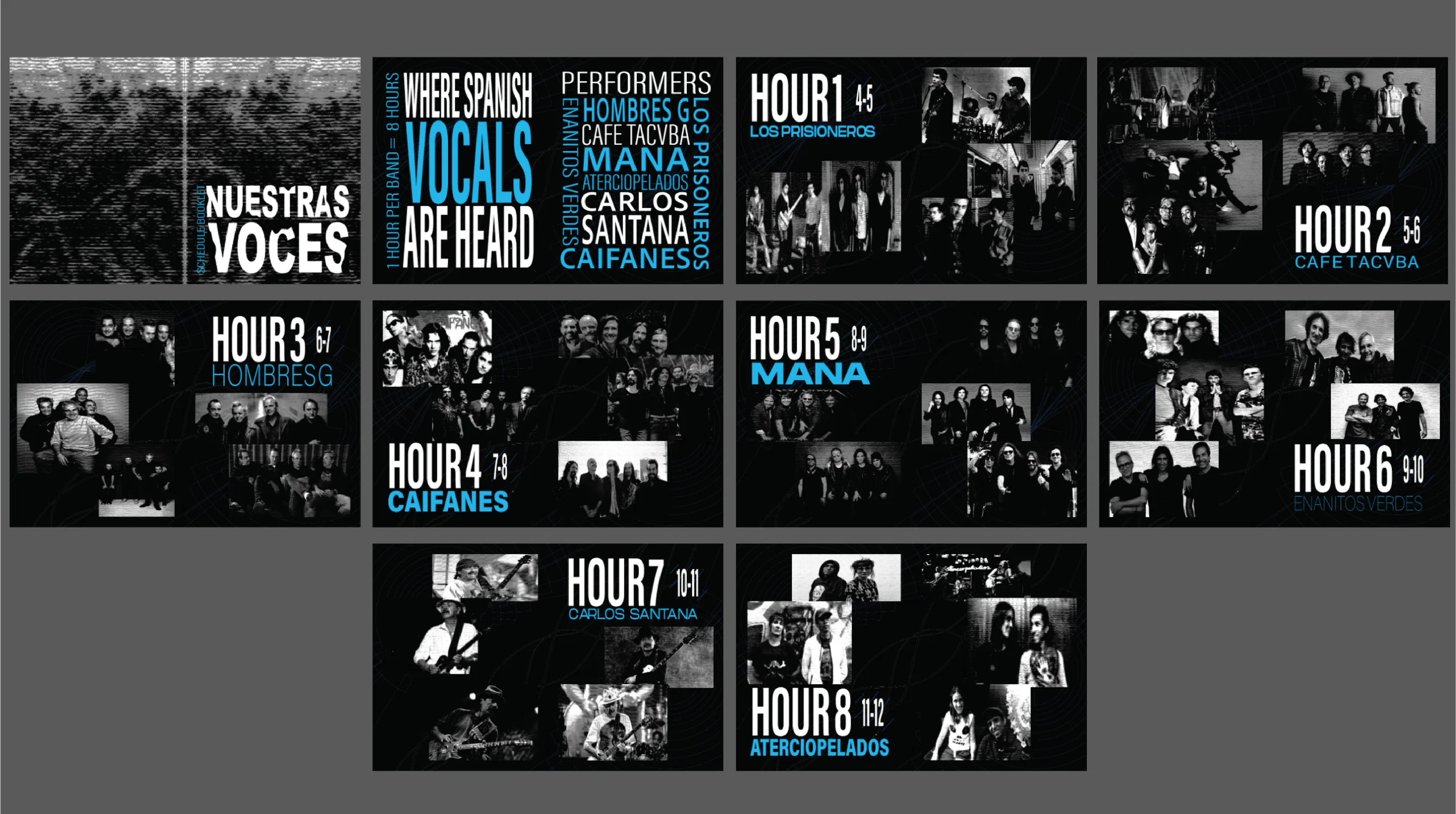 schedule booklet design for a Spanish rock music festival