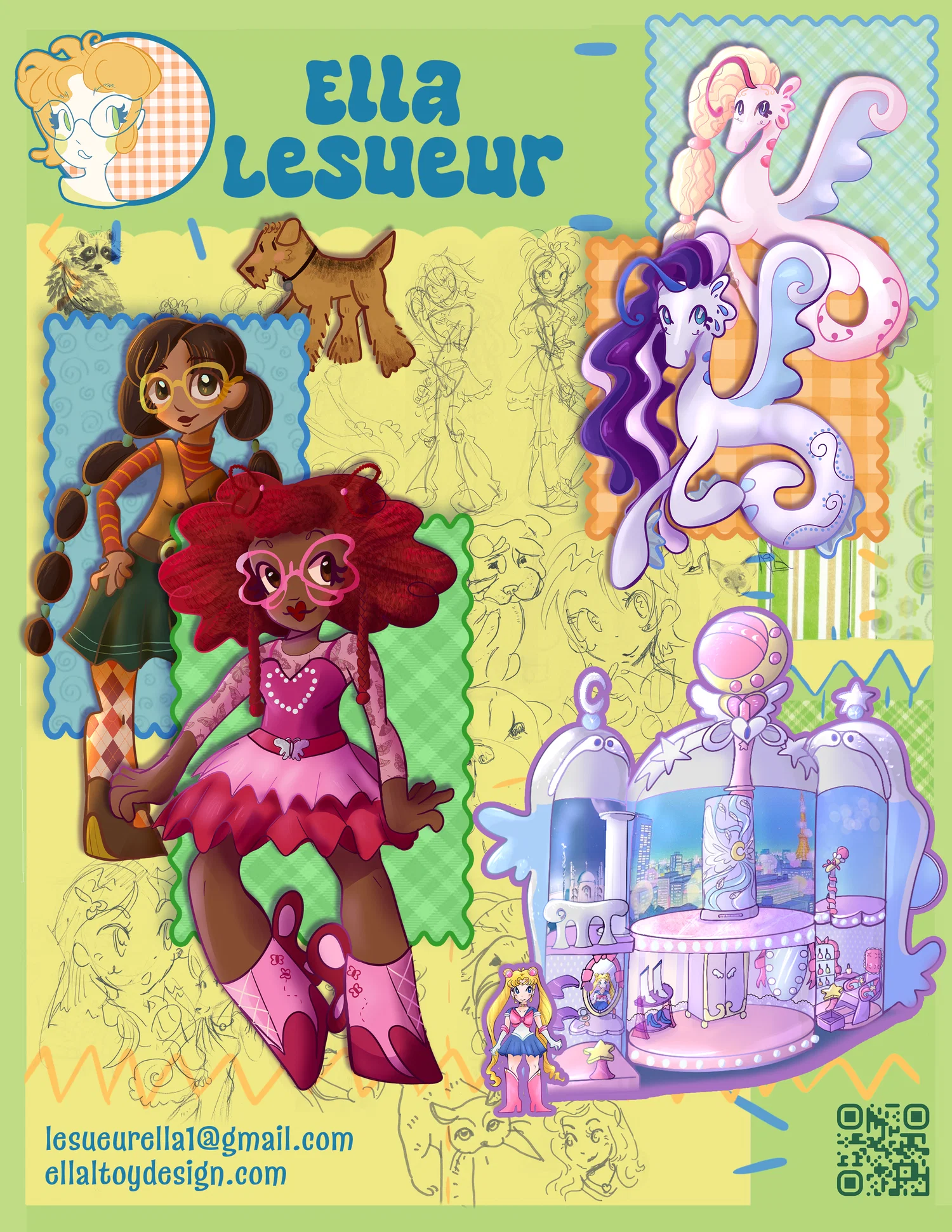Promo sheet featuring my best toy design work