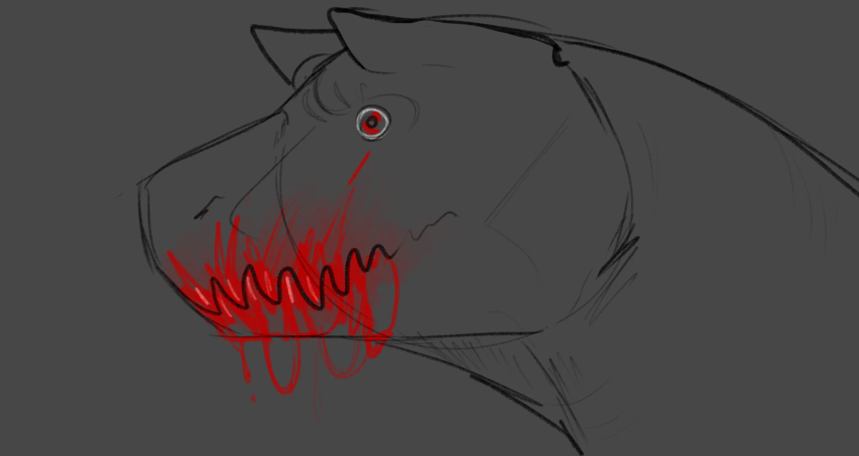Carnotaurus with a bloody mouth