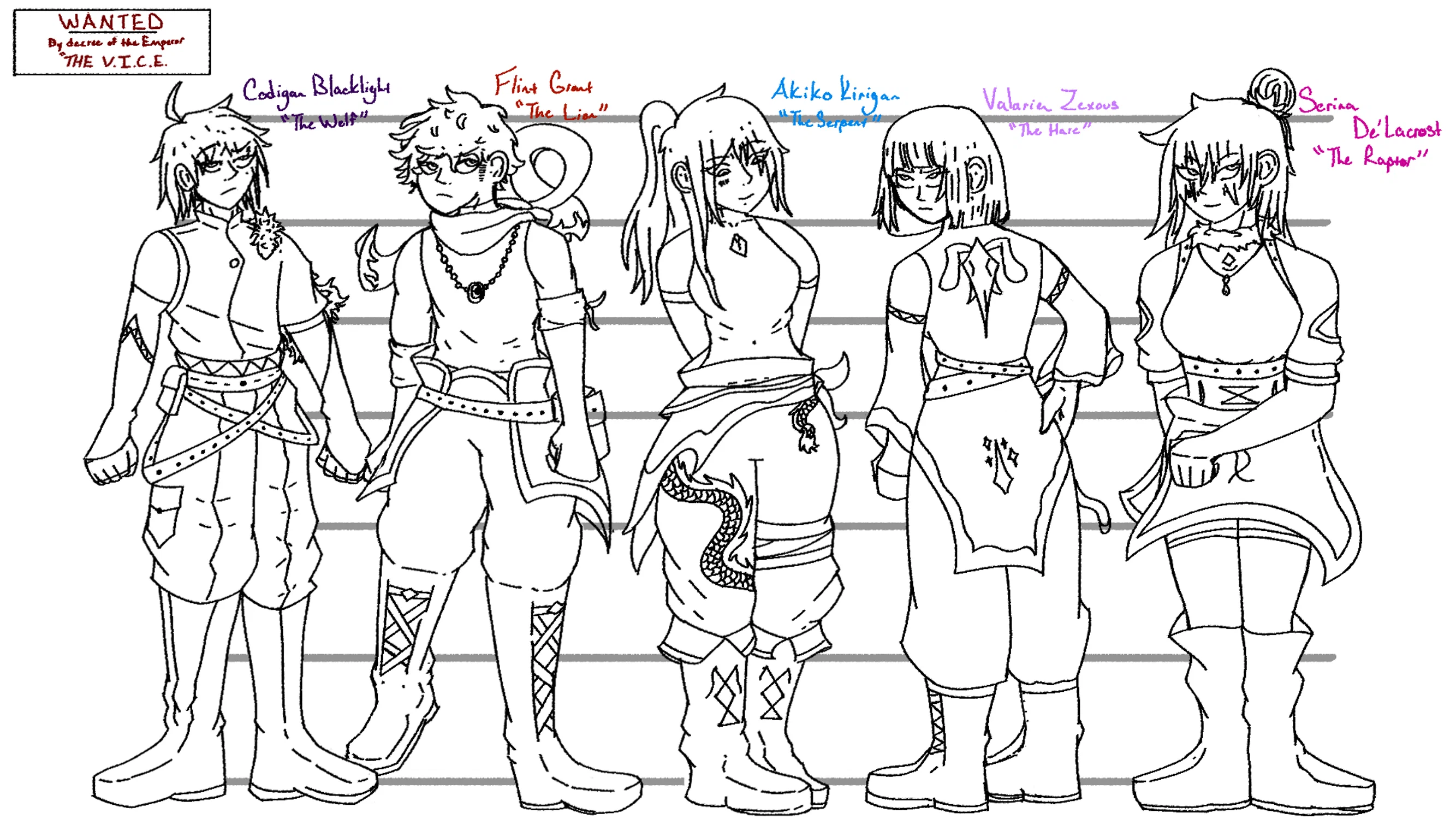 V.I.C.E: Character Line - Up