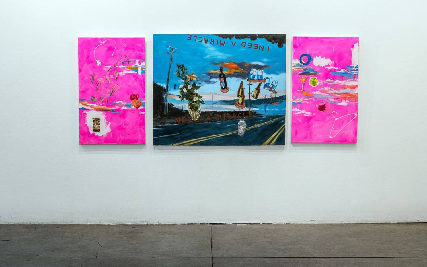 Katherine Kesey Self Portrait in Pink (Diptych), Miracle on the PCH