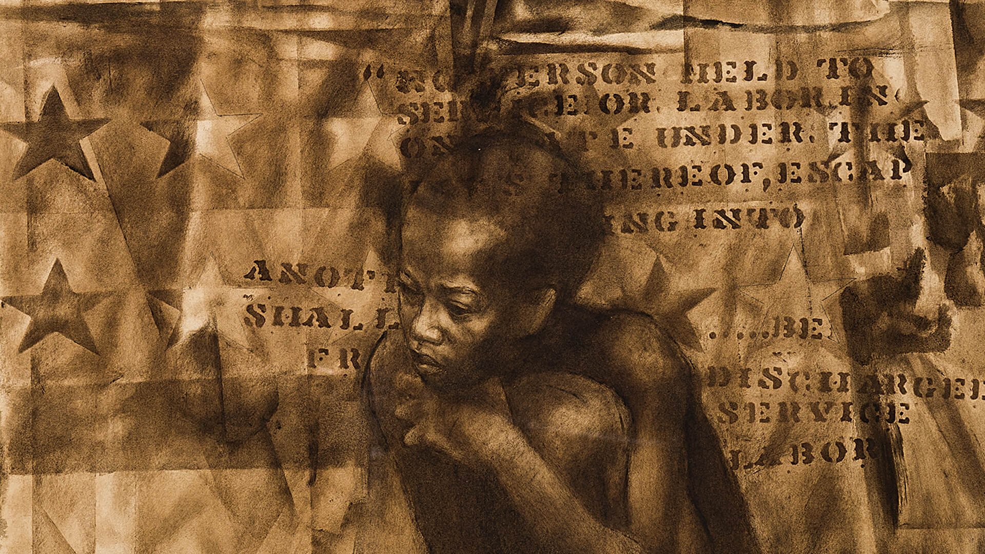 Charles White, Wanted Poster Series #6 (detail), 1969, © The Charles White Archives