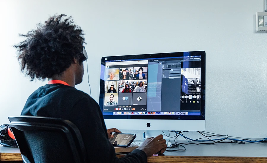 Student working on Snap Lens project