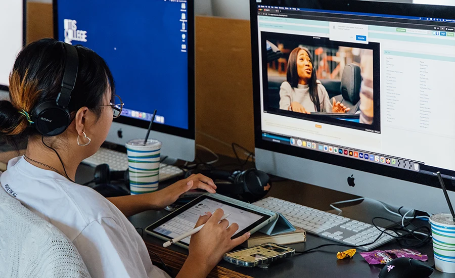 Student working on Snap Lens Project