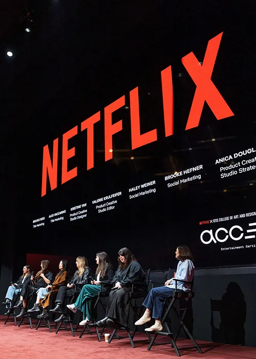 Image of panelists at a Netflix X Access event
