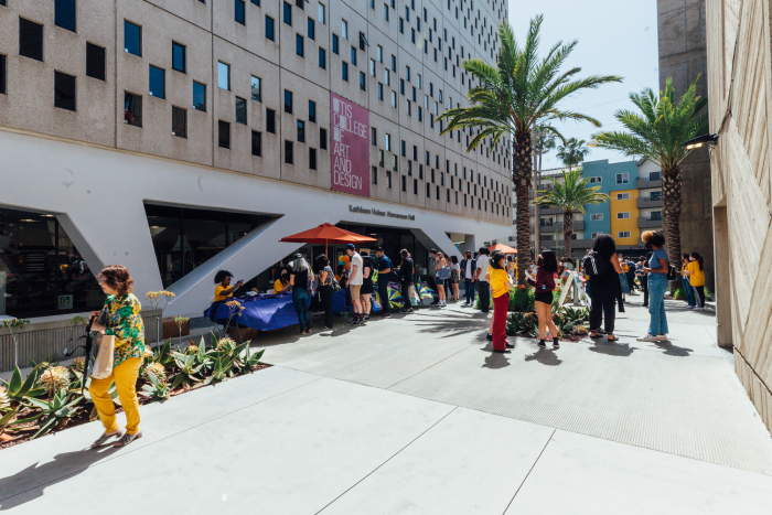 Image with people on Campus at Otis College