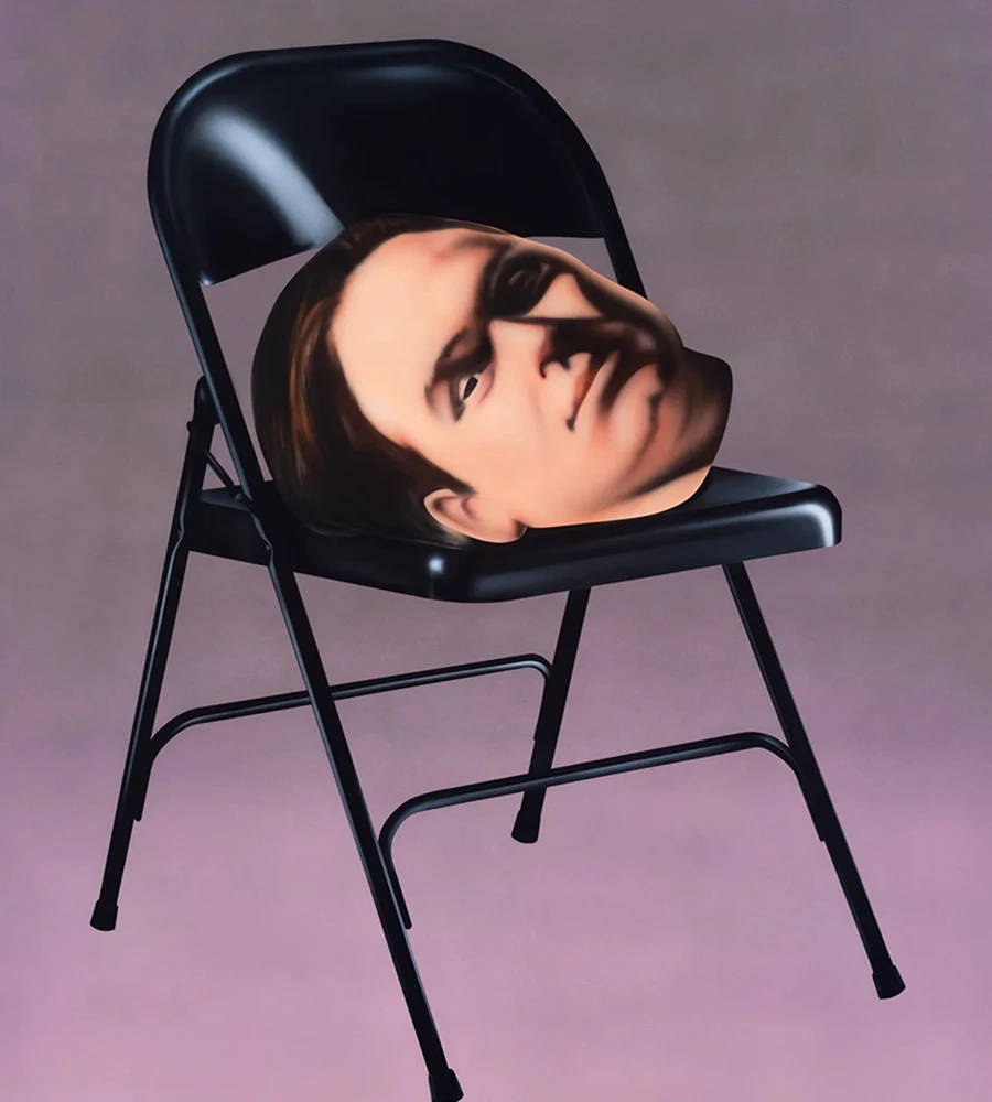 Work by Aaron Jupin: image of a head on a chair