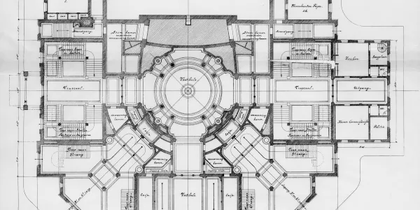 Detail from floorplan of a Dutch government building