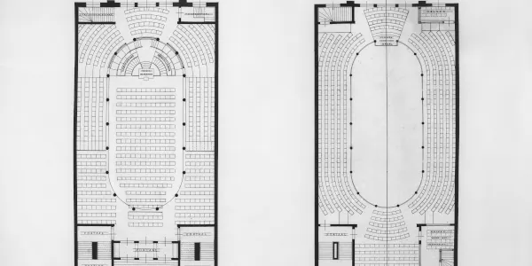 Two-level floorplan of a Dutch church