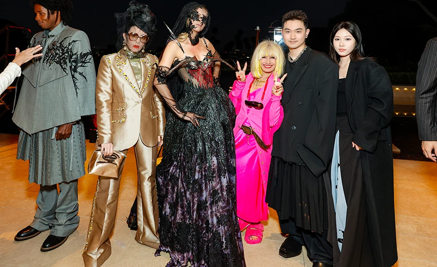 Image of models, and sponsors including Betsy Johnson at Otis Atelier