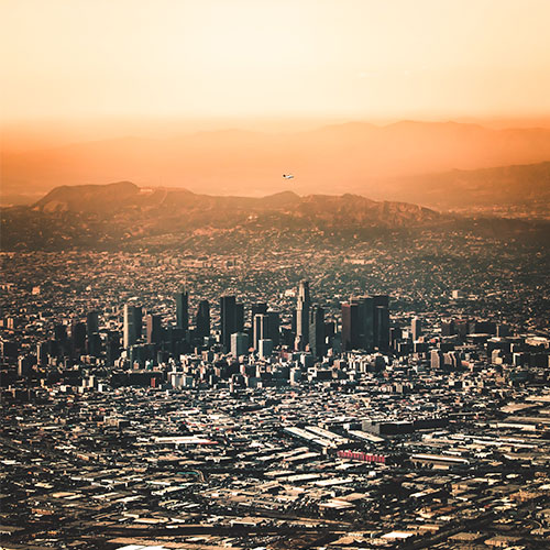 Neighborhoods of Los Angeles, photo of Downtown Los Angeles at dusk
