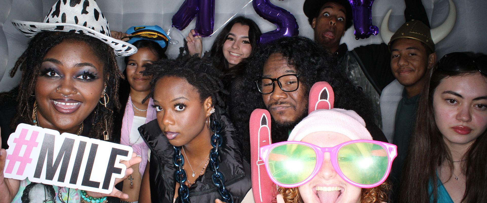 Students in a photobooth