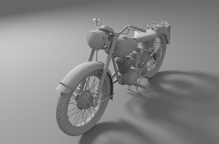 3d model of a motorcycle