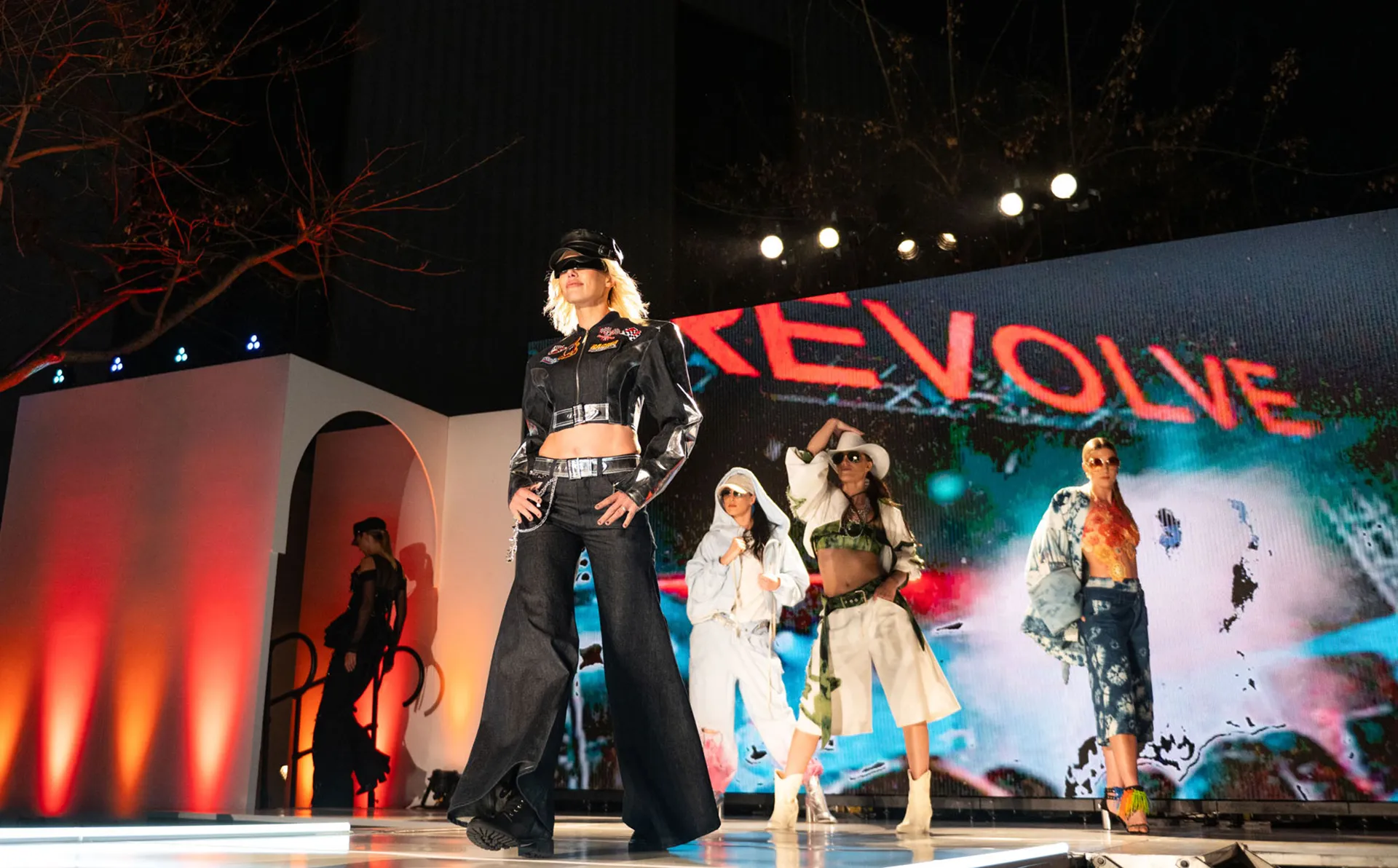 Models on a runway for Revolve project