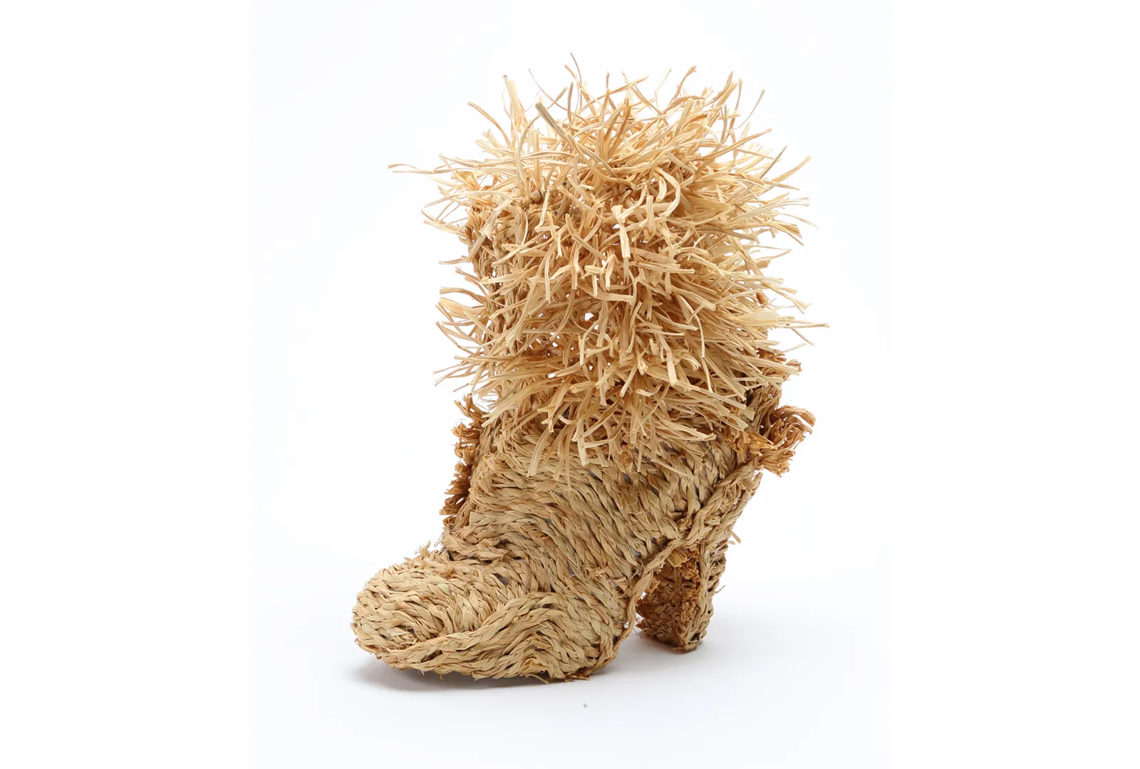 Woven Straw Heeled Boot