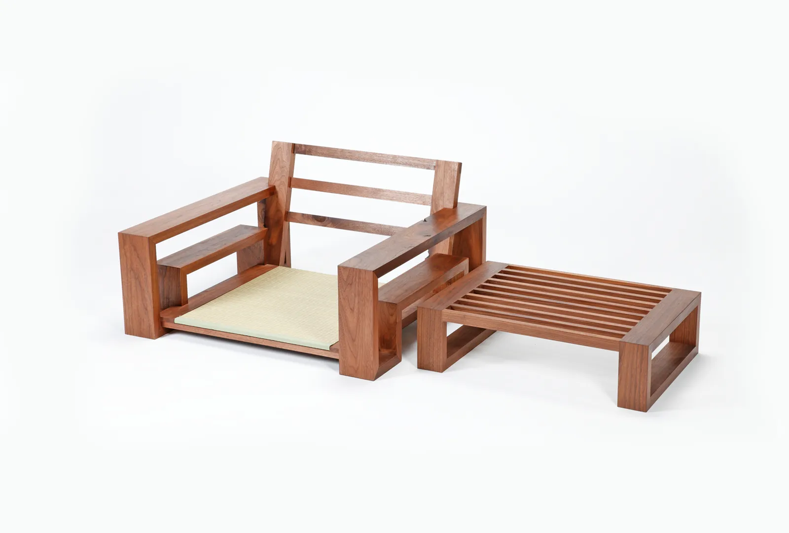 Japanese Modernist Walnut Floor Lounge