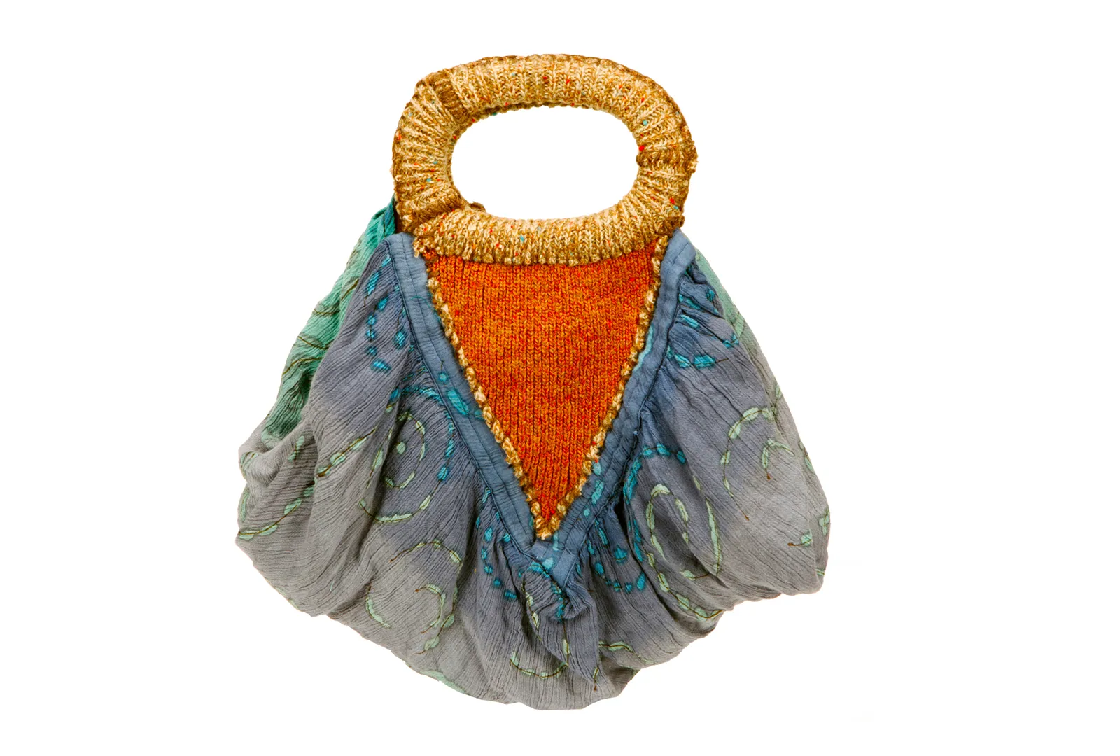 Bohemian Bag with Knitted Handle