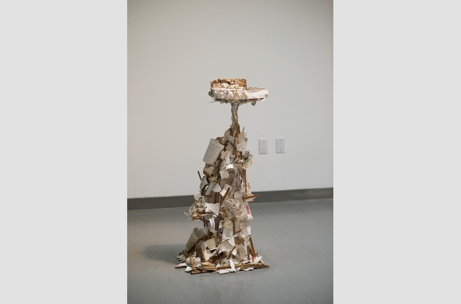 abstract sculpture made of recycled paper