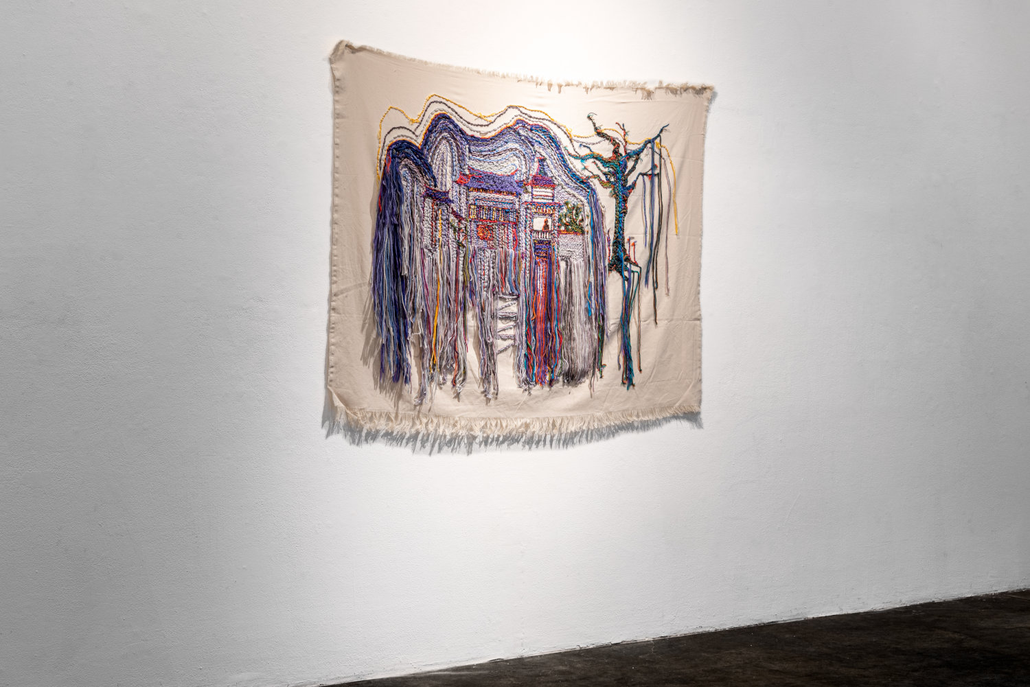 Astrid Li artwork with yarn on canvas