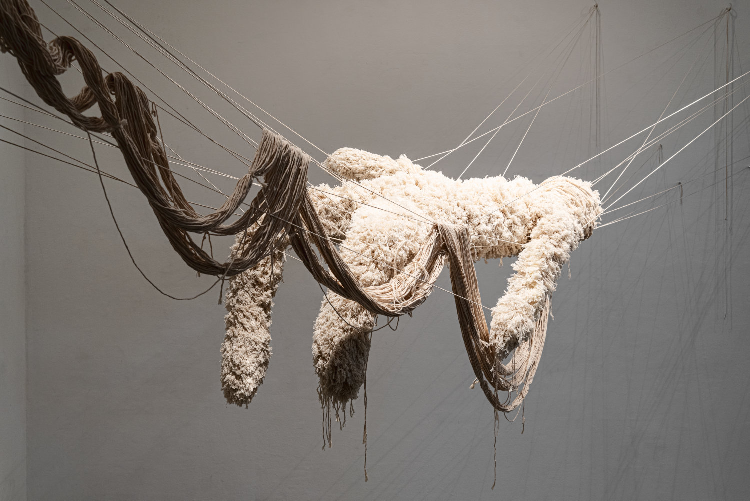Astrid Li artwork with yarn, canvas, and polyester