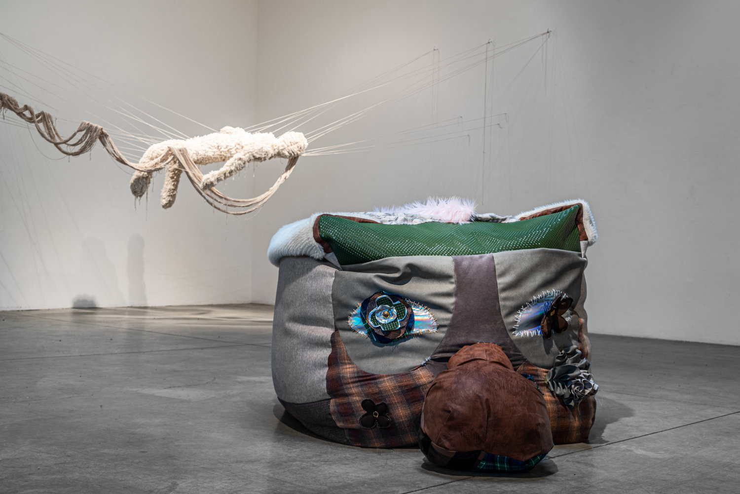 Astrid Li artwork with yarns, foams, and fabrics