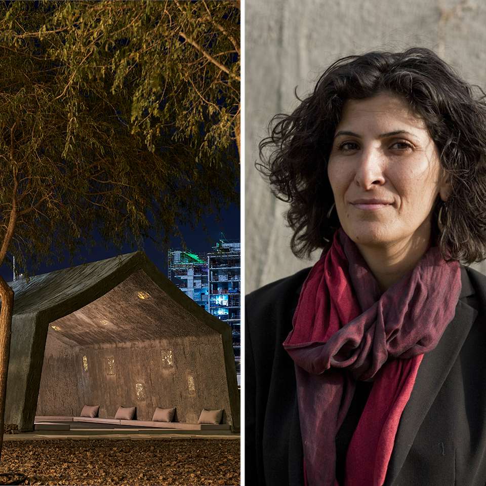 images of the Concrete Tent and portrait of Sandi Halal
