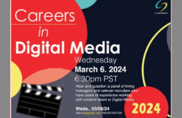 Event announcement: Careers in Digital Media, Wednesday, March 6, 2024, 6:30 p.m.