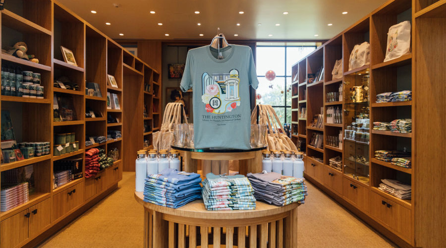 Huntington Library gift shop with Otis College designed merchandise