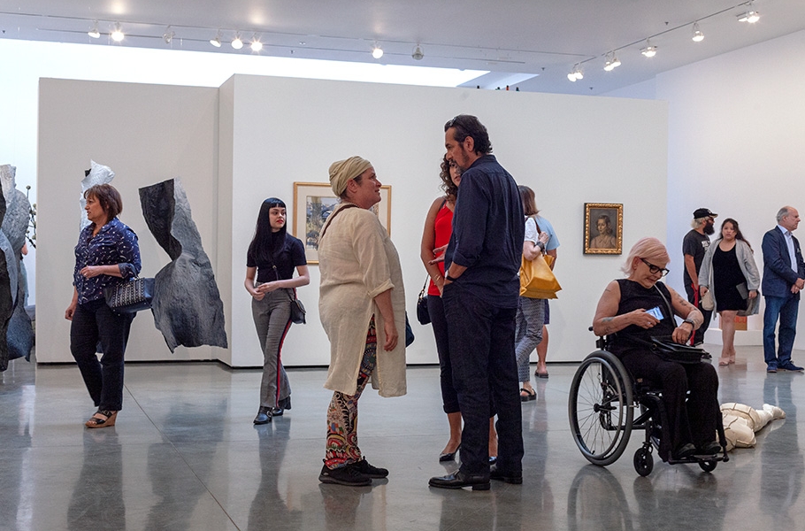 Otis College 2019 Year In Review:The opening reception for Centennial took place on September 7, 2019, where alumni whose works were featured and more came to see the show at Ben Maltz Gallery. Photo by Monica Nouwens.